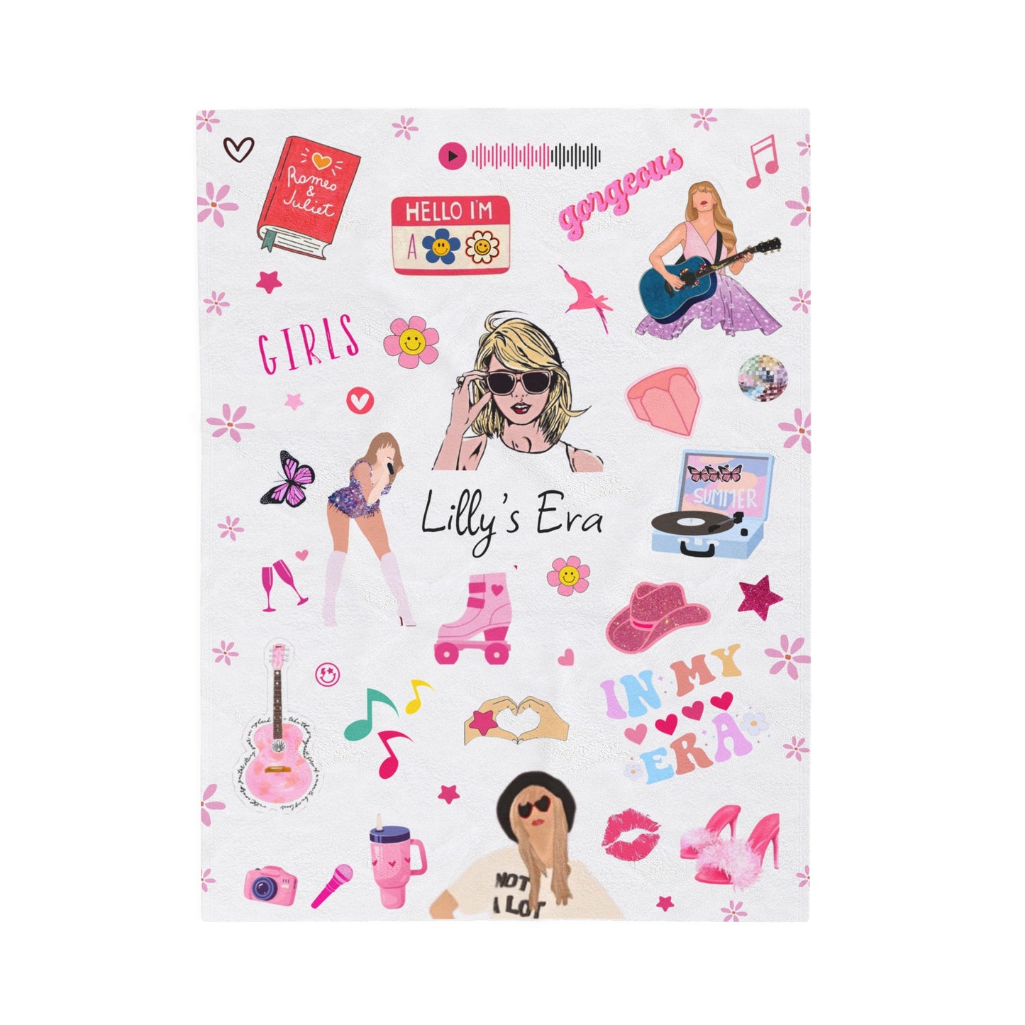 Custom girls era blanket, Girls Fleece Blanket Customizable Soft Blanket for girl, in my era blanket girls name pink blanket gift to niece