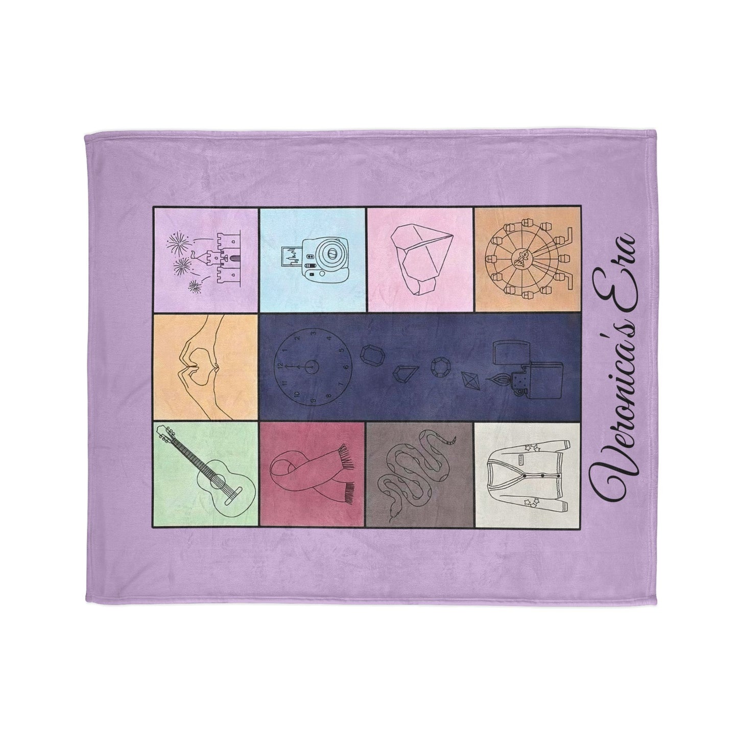 Personalized Era Blanket, Custom Name Throw, Christmas Gift to Niece, Daughter Gift Birthday Fan Music Lover Blanket Girls Name on Blanket