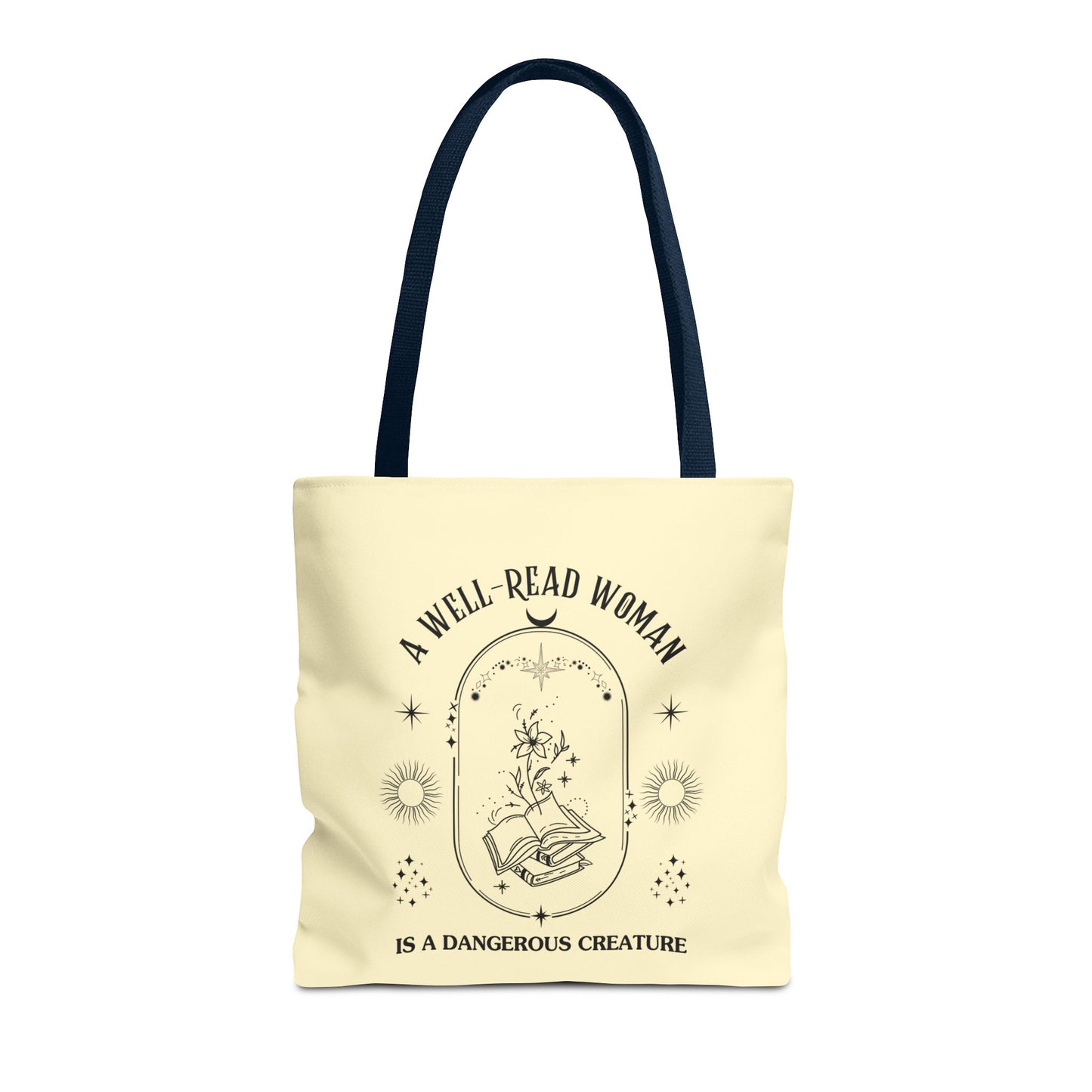 Mystical Modern Book Lovers Tote Bag, Gift for Bookish Women, Well-Read Woman Is A Dangerous Creature, Book Mom Tote, Literary Tote Bag