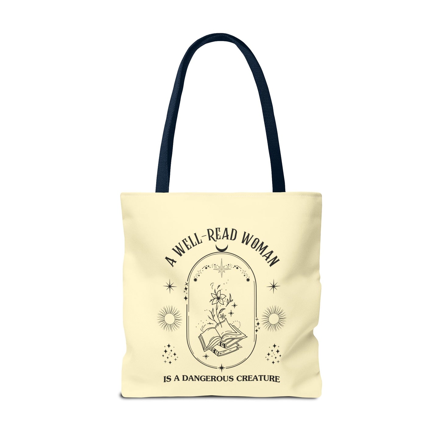 Mystical Modern Book Lovers Tote Bag, Gift for Bookish Women, Well-Read Woman Is A Dangerous Creature, Book Mom Tote, Literary Tote Bag