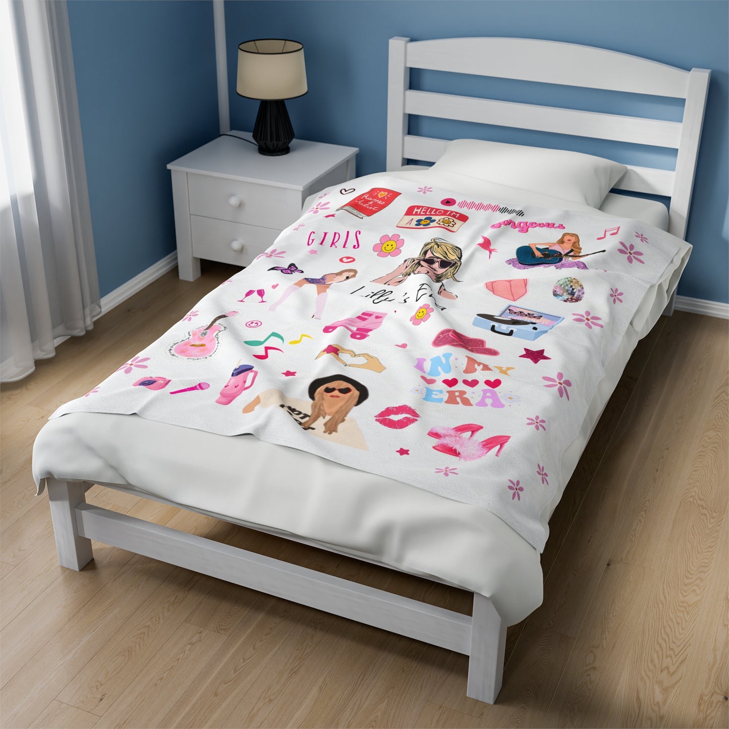 Custom girls era blanket, Girls Fleece Blanket Customizable Soft Blanket for girl, in my era blanket girls name pink blanket gift to niece