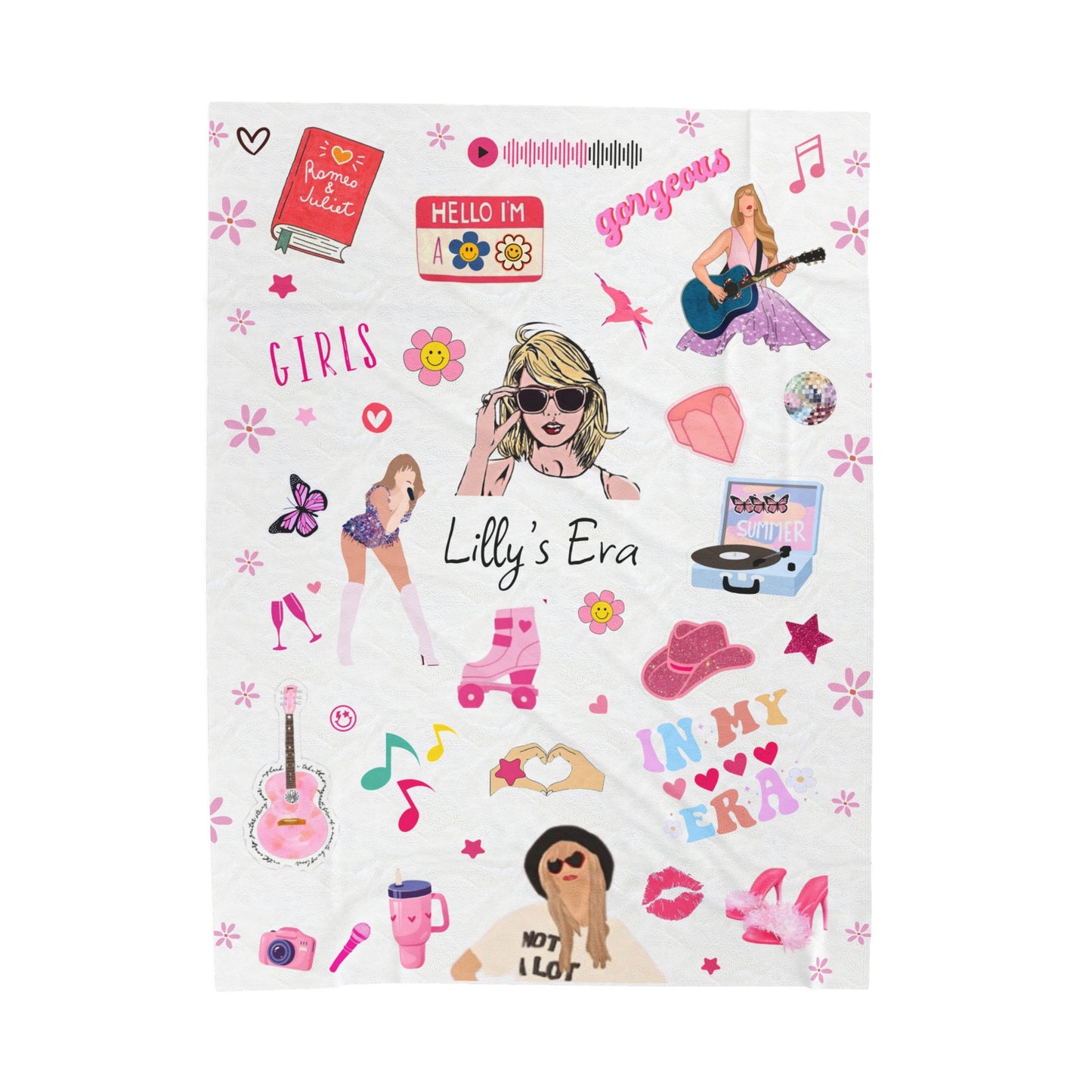 Custom girls era blanket, Girls Fleece Blanket Customizable Soft Blanket for girl, in my era blanket girls name pink blanket gift to niece