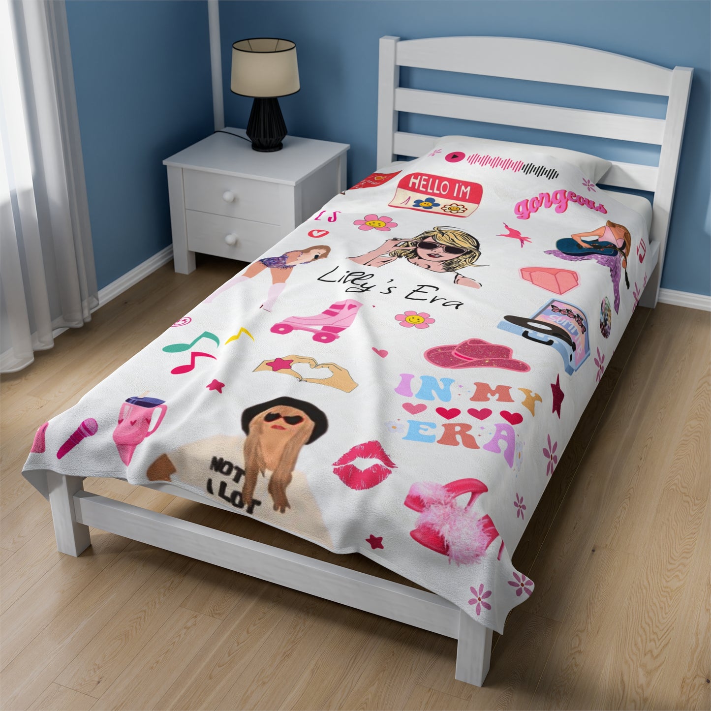 Custom girls era blanket, Girls Fleece Blanket Customizable Soft Blanket for girl, in my era blanket girls name pink blanket gift to niece