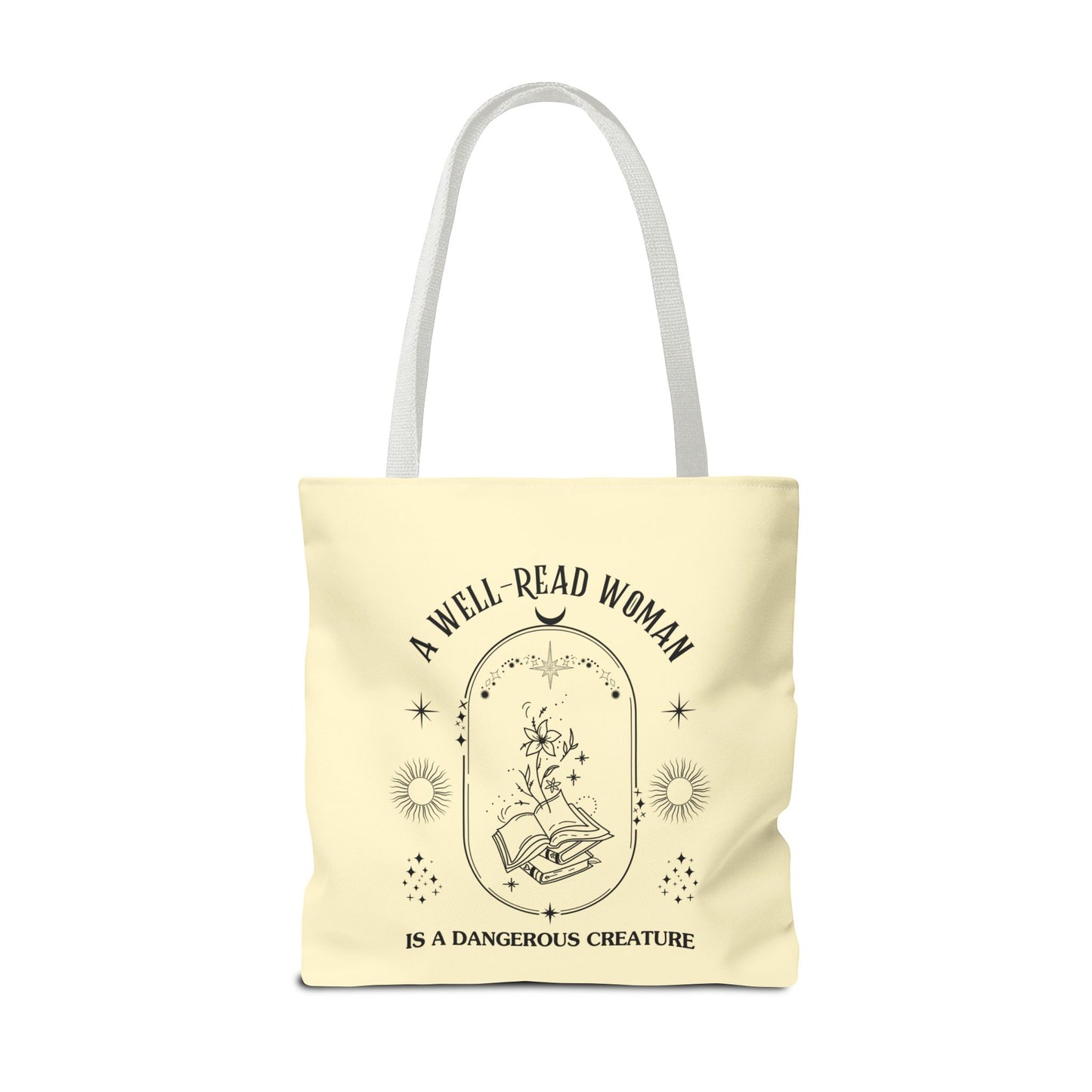 Mystical Modern Book Lovers Tote Bag, Gift for Bookish Women, Well-Read Woman Is A Dangerous Creature, Book Mom Tote, Literary Tote Bag