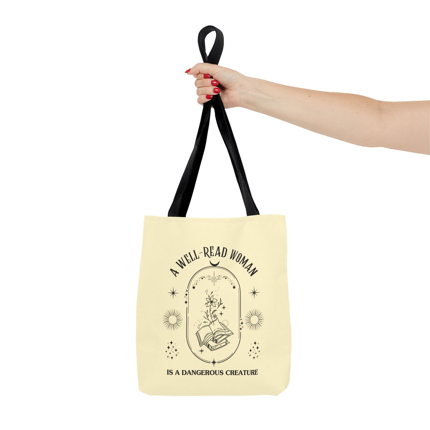 Mystical Modern Book Lovers Tote Bag, Gift for Bookish Women, Well-Read Woman Is A Dangerous Creature, Book Mom Tote, Literary Tote Bag