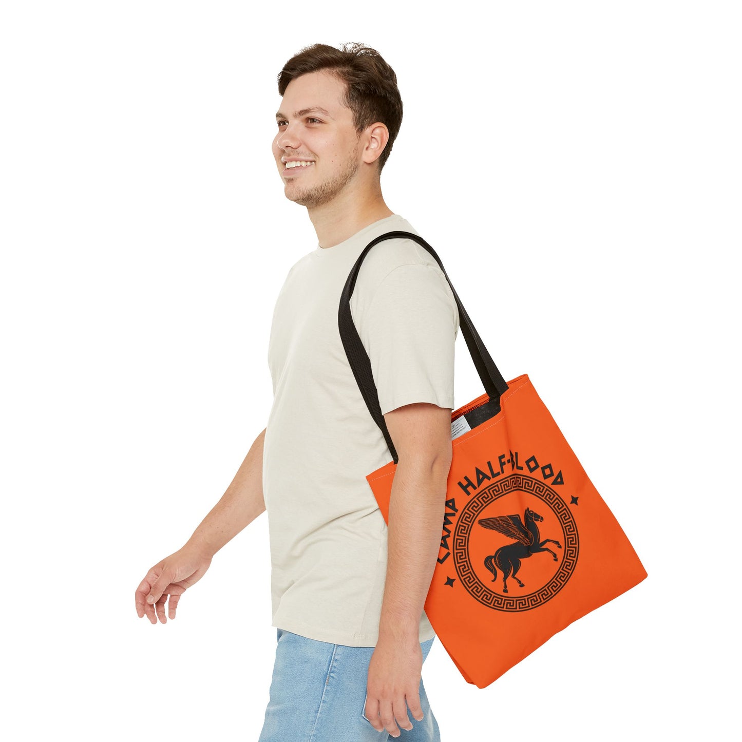 Camp Half Blood Tote Bag - Percy Jackson Fan Gift, Half Blood Canvas Orange Bag, Long Island, Camp Half Blood Merch, Half Blood Tote