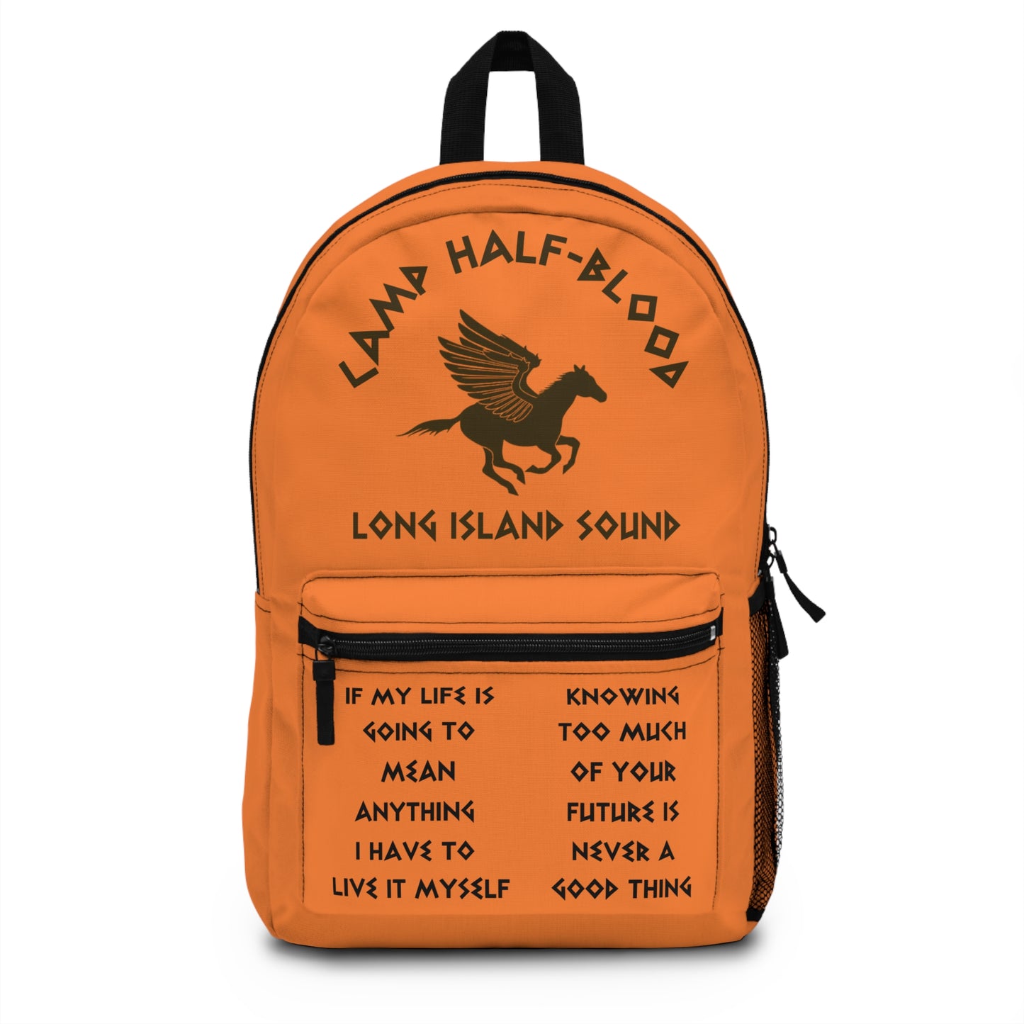 Camp Half Blood Backpack - Percy Jackson Fan Gift, School Book Bag, Kids Toddler Backpack, Long Island Camp Merch, Orange Backbag