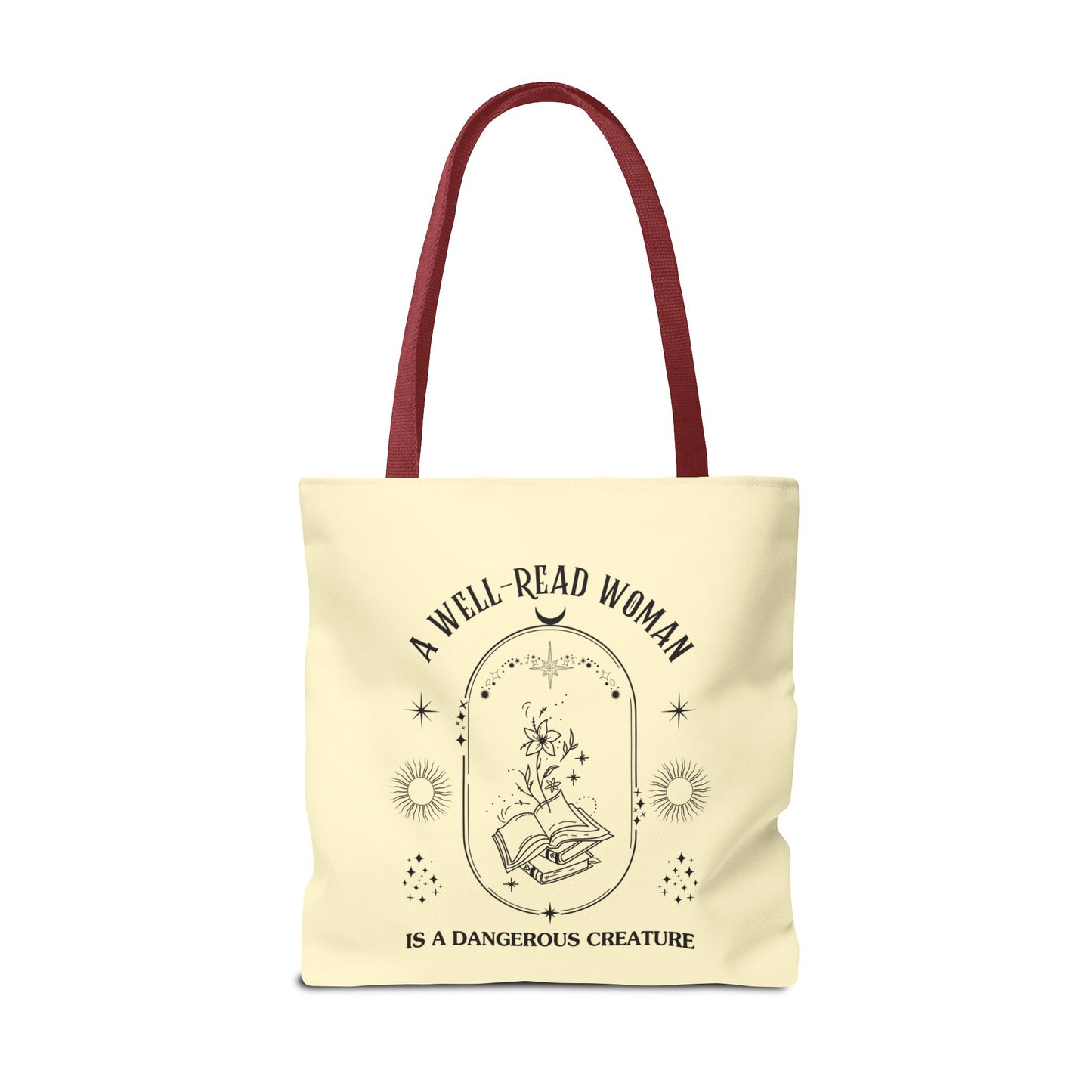 Mystical Modern Book Lovers Tote Bag, Gift for Bookish Women, Well-Read Woman Is A Dangerous Creature, Book Mom Tote, Literary Tote Bag