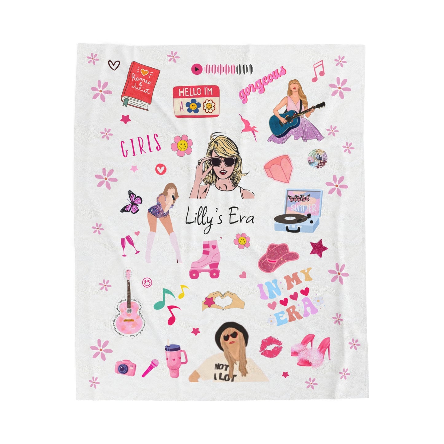 Custom girls era blanket, Girls Fleece Blanket Customizable Soft Blanket for girl, in my era blanket girls name  pink blanket gift to niece