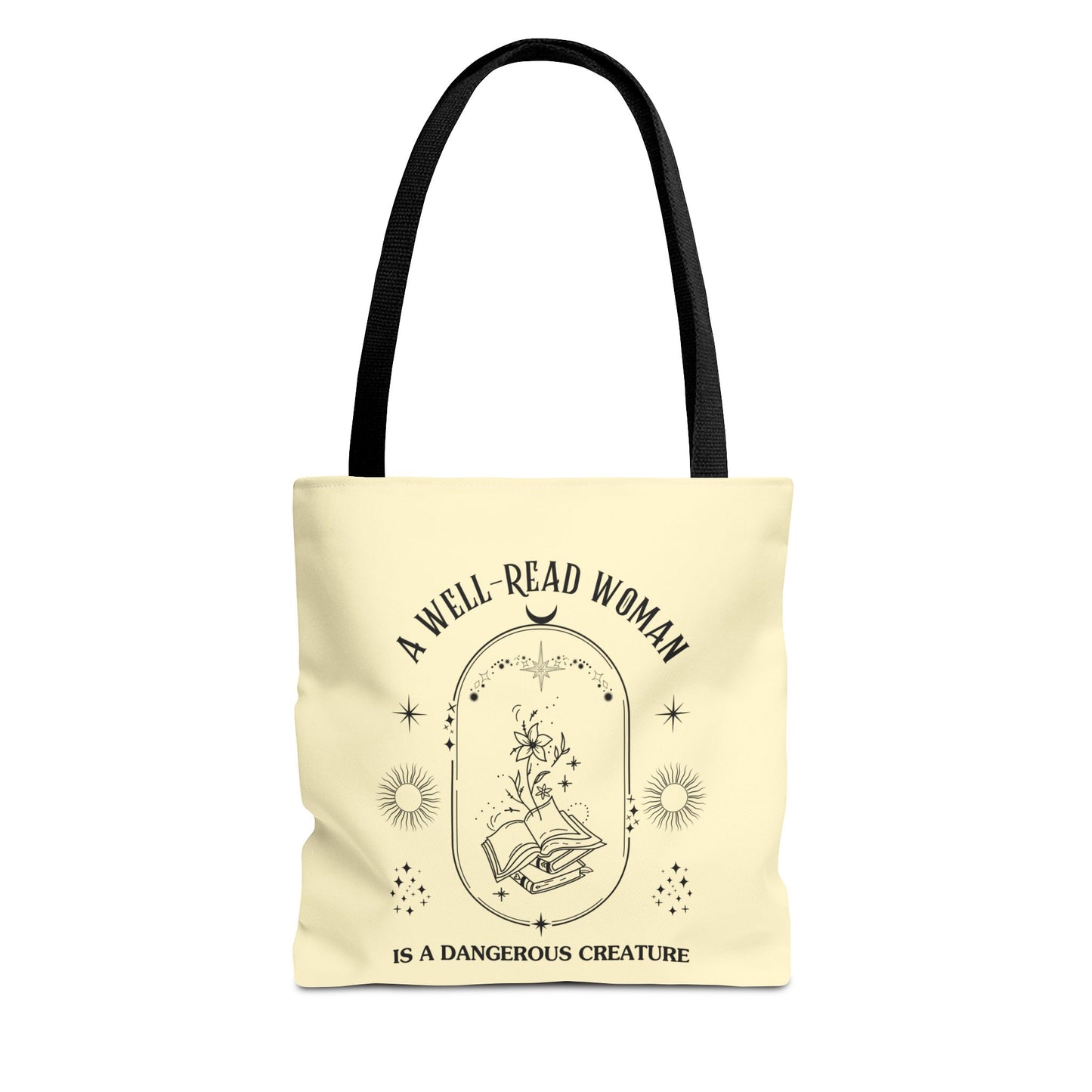 Mystical Modern Book Lovers Tote Bag, Gift for Bookish Women, Well-Read Woman Is A Dangerous Creature, Book Mom Tote, Literary Tote Bag