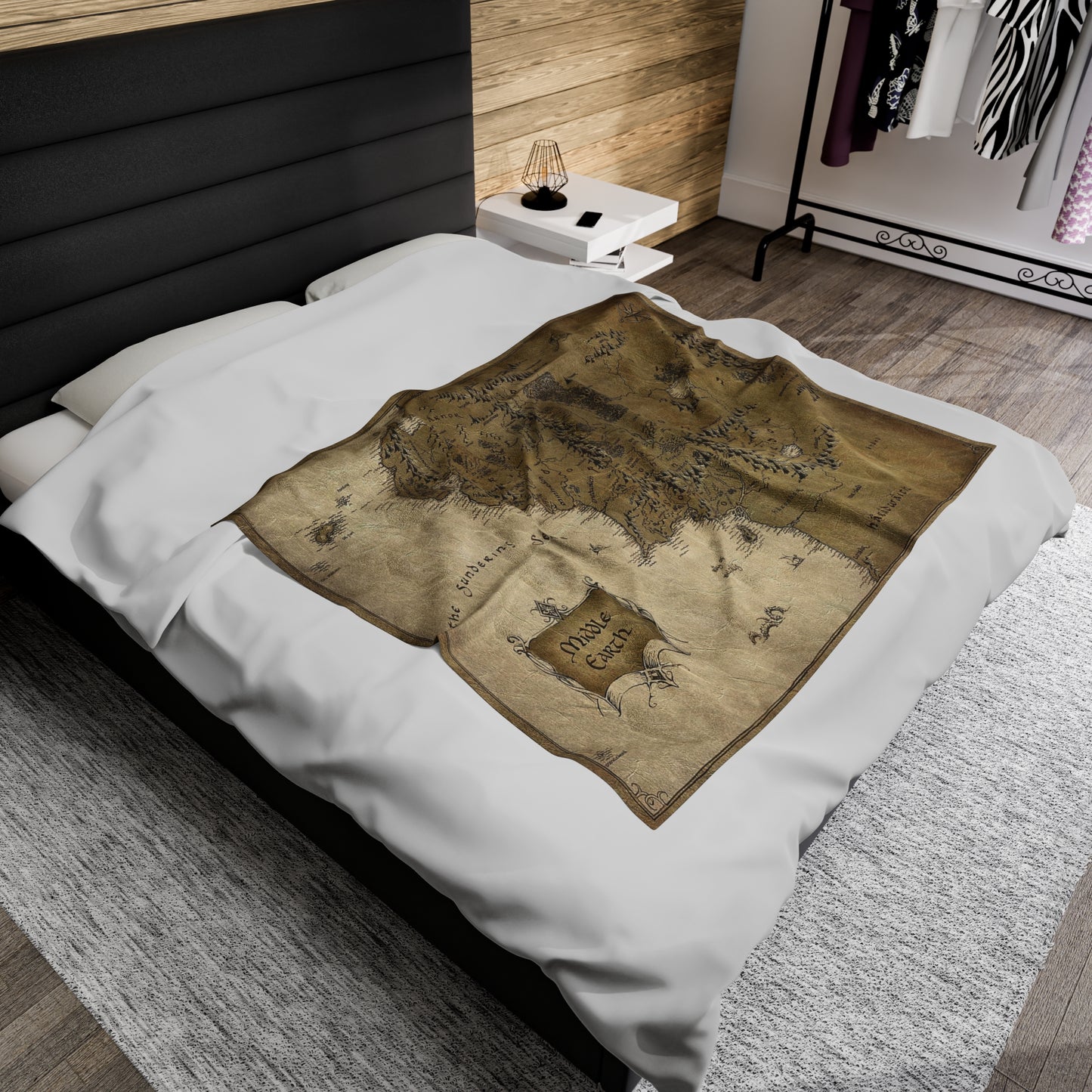 Middle Earth Blanket Lord of the-Earth Map TolkienFantasy Map Soft Blanket,Silmarillion Mythical Gift Blanket Middle World Tapestry for kids