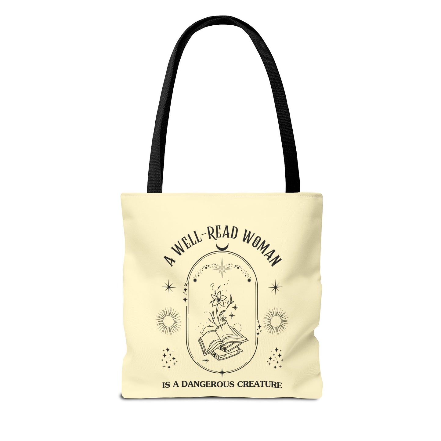 Mystical Modern Book Lovers Tote Bag, Gift for Bookish Women, Well-Read Woman Is A Dangerous Creature, Book Mom Tote, Literary Tote Bag