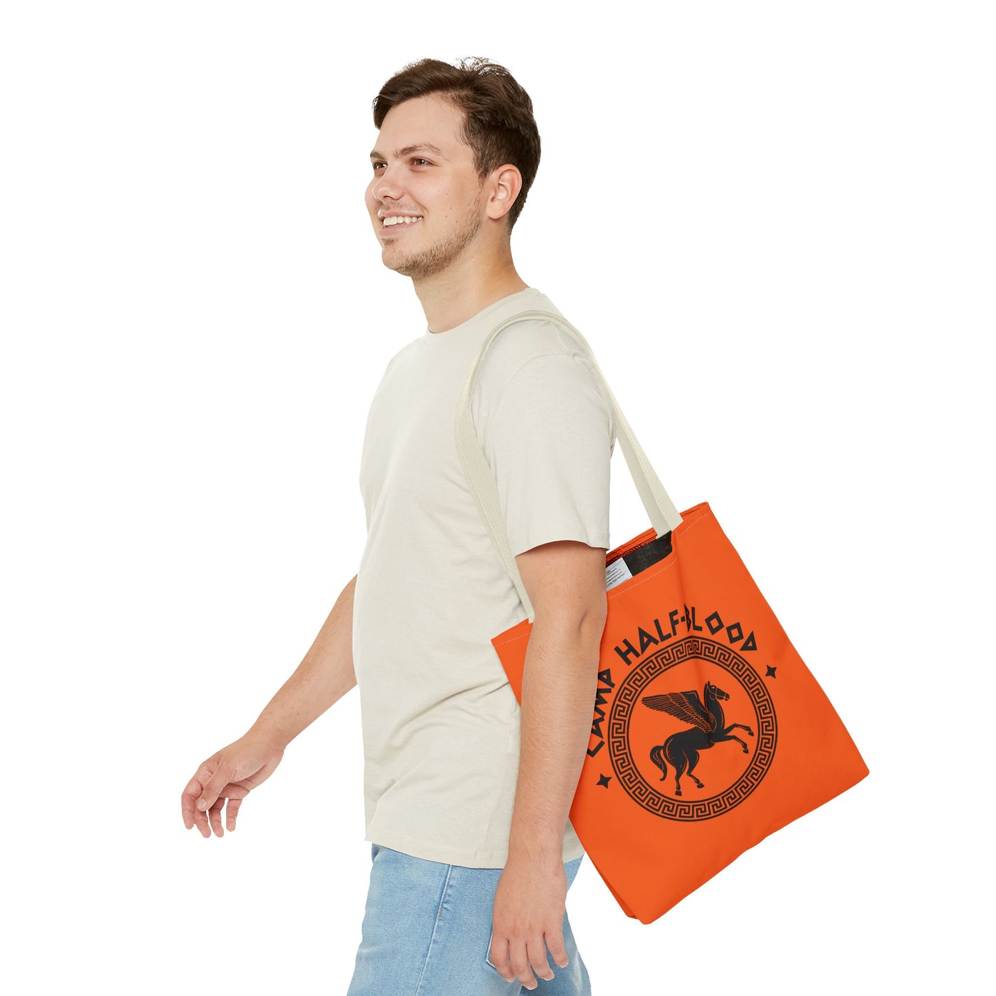 Camp Half Blood Tote Bag - Percy Jackson Fan Gift, Half Blood Canvas Orange Bag, Long Island, Camp Half Blood Merch, Half Blood Tote