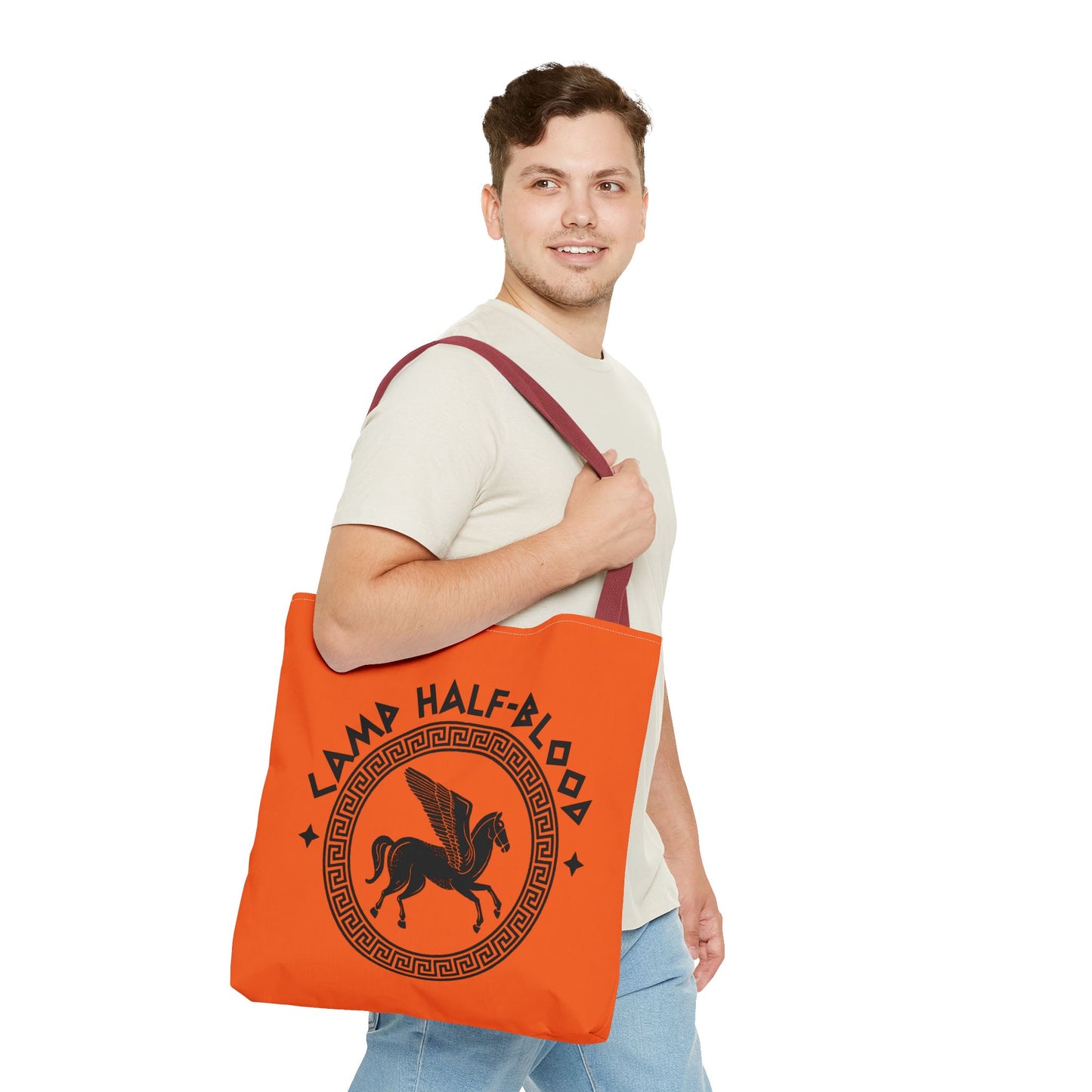 Camp Half Blood Tote Bag - Percy Jackson Fan Gift, Half Blood Canvas Orange Bag, Long Island, Camp Half Blood Merch, Half Blood Tote