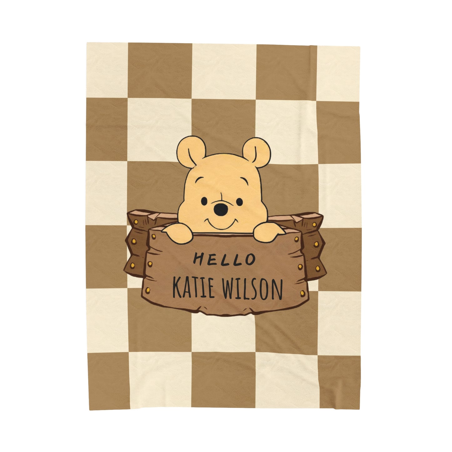 Personalized Winnie The Pooh Blanket Baby Winnie The Pooh Blanket, Custom Name on Blanket for kids, Birtday gift for kids bedroom, Pooh bear