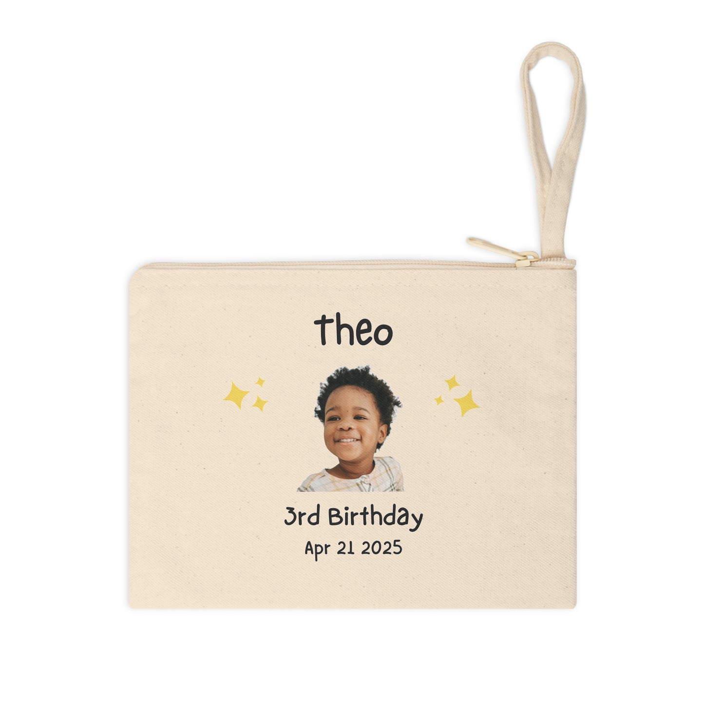 Custom Birthday Party Zipper Pouch, Personalized Mini Bag with Name and Photo, Birthday Souvenir Pouch, Kids Party Favor Bag, Party Pouch