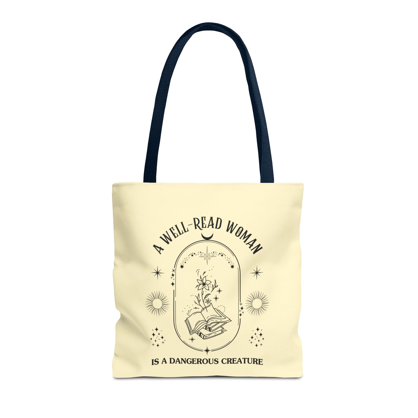 Mystical Modern Book Lovers Tote Bag, Gift for Bookish Women, Well-Read Woman Is A Dangerous Creature, Book Mom Tote, Literary Tote Bag