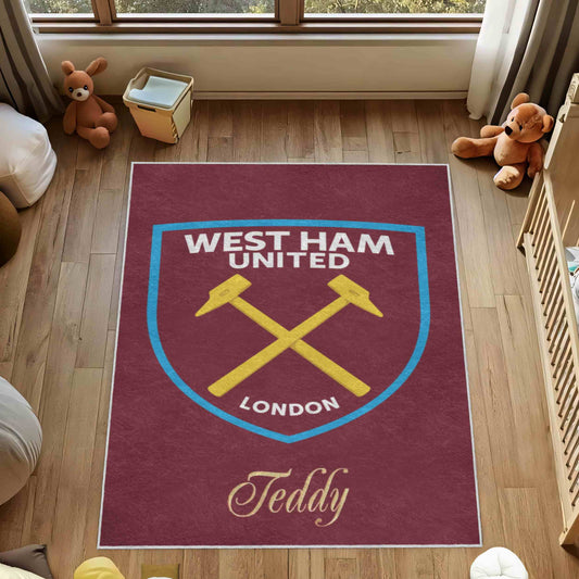 Personalized West Ham United Rug, Customized Rug for Funs, Unique Design