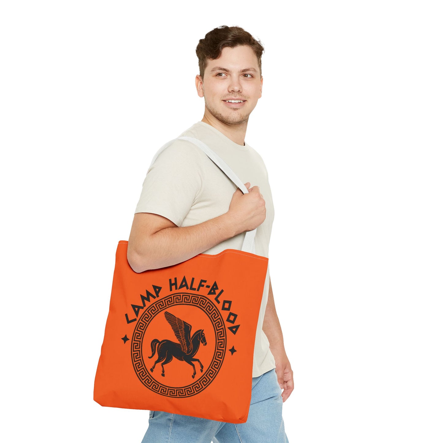 Camp Half Blood Tote Bag - Percy Jackson Fan Gift, Half Blood Canvas Orange Bag, Long Island, Camp Half Blood Merch, Half Blood Tote