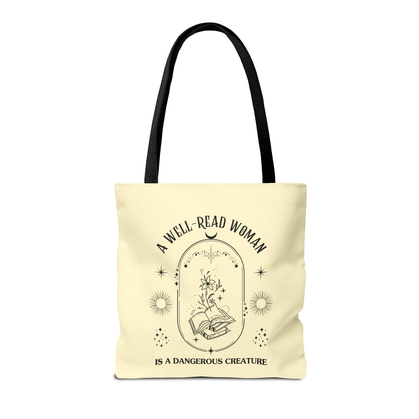 Mystical Modern Book Lovers Tote Bag, Gift for Bookish Women, Well-Read Woman Is A Dangerous Creature, Book Mom Tote, Literary Tote Bag