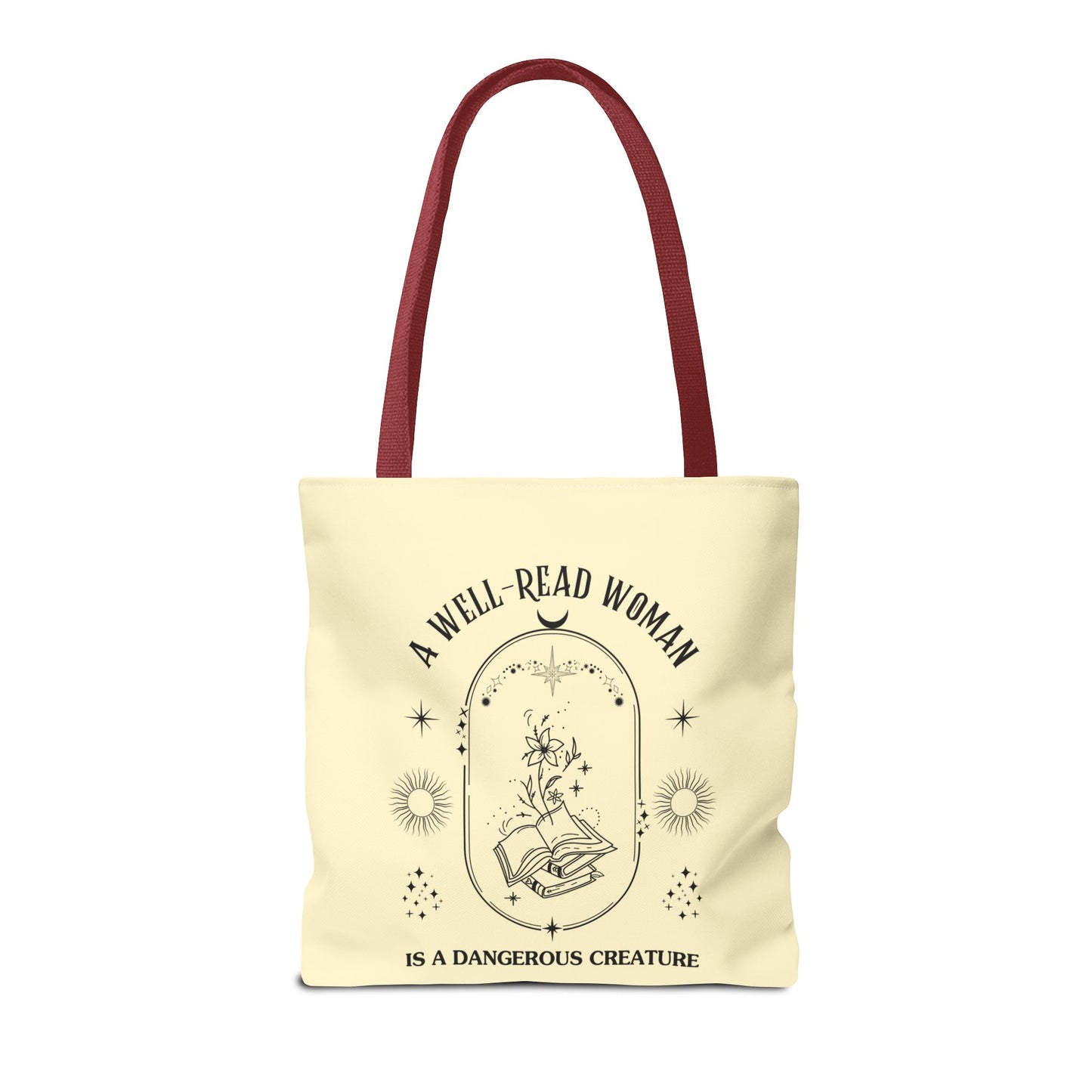 Mystical Modern Book Lovers Tote Bag, Gift for Bookish Women, Well-Read Woman Is A Dangerous Creature, Book Mom Tote, Literary Tote Bag