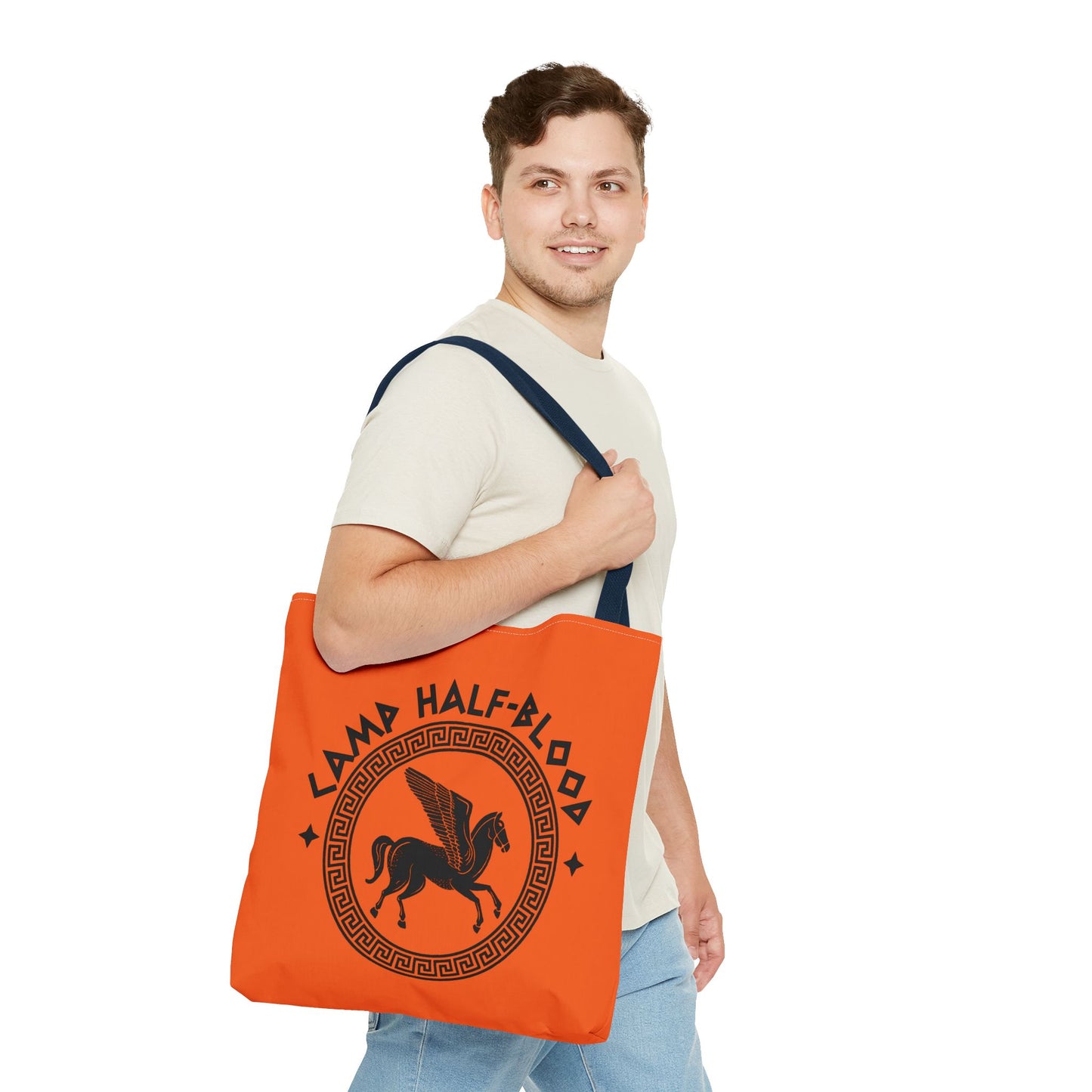 Camp Half Blood Tote Bag - Percy Jackson Fan Gift, Half Blood Canvas Orange Bag, Long Island, Camp Half Blood Merch, Half Blood Tote