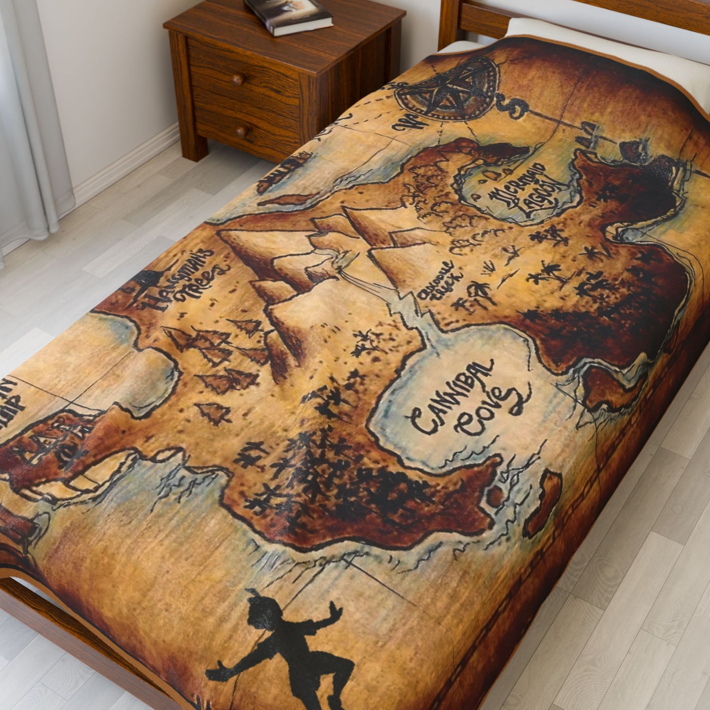 Peter Pan Neverland Map Blanket - Fantasy May Blanket of Peter Pan, Kids Blanket Peter Pan