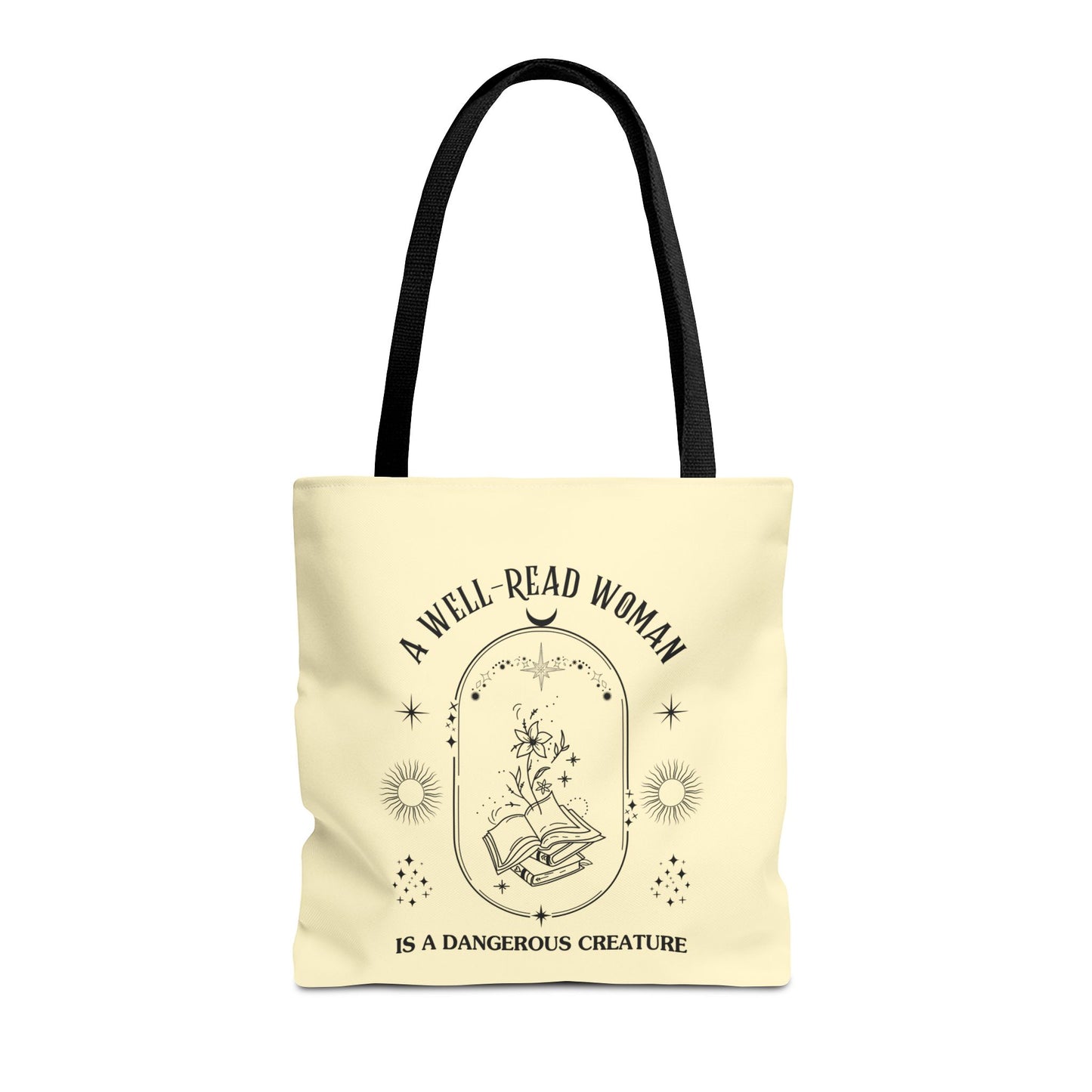 Mystical Modern Book Lovers Tote Bag, Gift for Bookish Women, Well-Read Woman Is A Dangerous Creature, Book Mom Tote, Literary Tote Bag