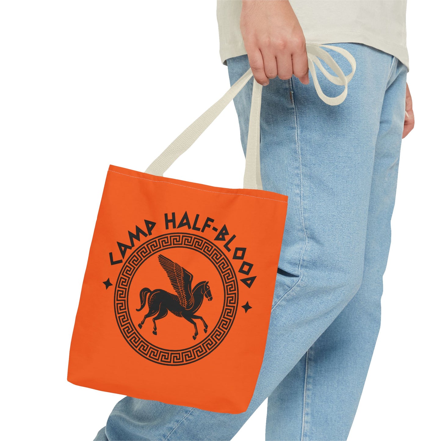 Camp Half Blood Tote Bag - Percy Jackson Fan Gift, Half Blood Canvas Orange Bag, Long Island, Camp Half Blood Merch, Half Blood Tote