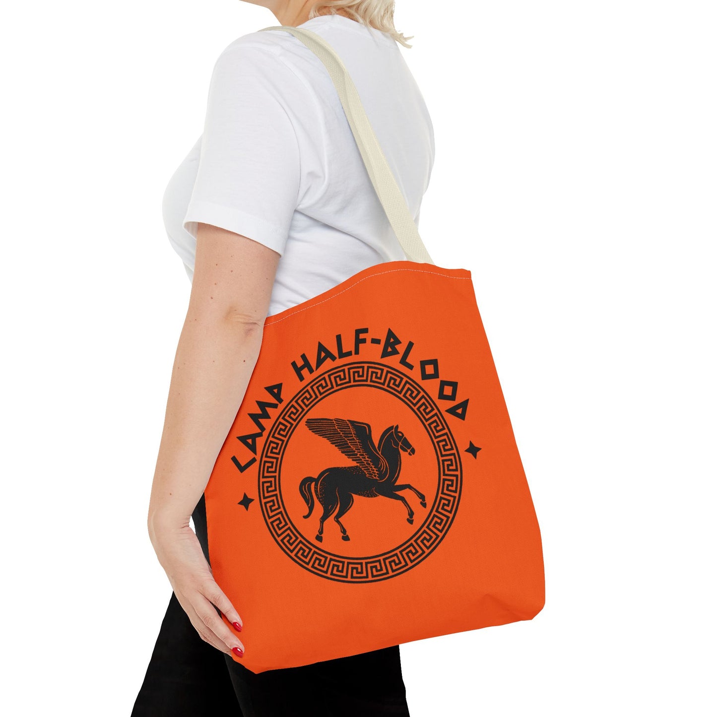 Camp Half Blood Tote Bag - Percy Jackson Fan Gift, Half Blood Canvas Orange Bag, Long Island, Camp Half Blood Merch, Half Blood Tote