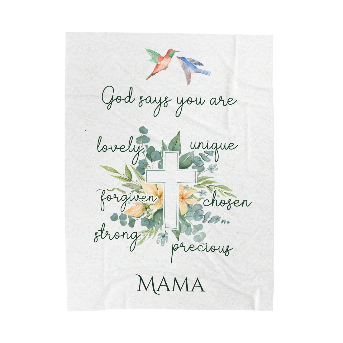 Personalized Soft Fleece Blanket for Grandma Mama Nana Nanny Granny Custom Name, Marian Catholic Floral Cross Gift Throw Blanket for Her