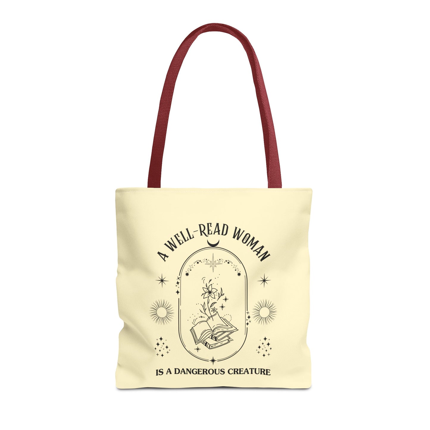 Mystical Modern Book Lovers Tote Bag, Gift for Bookish Women, Well-Read Woman Is A Dangerous Creature, Book Mom Tote, Literary Tote Bag