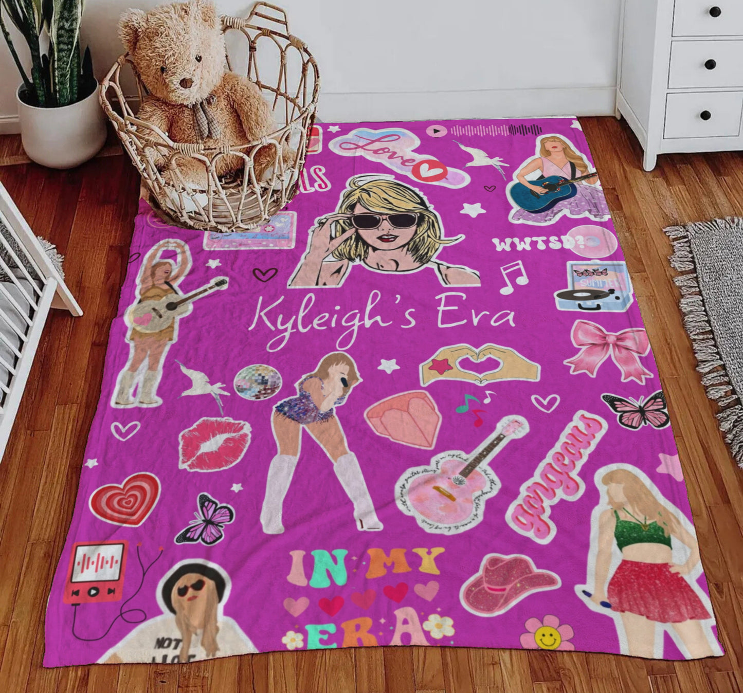 Personalized Girl Blanket, Custom Girl Name Blanket, Personalized Throw Blanket, Girls Gift Idea