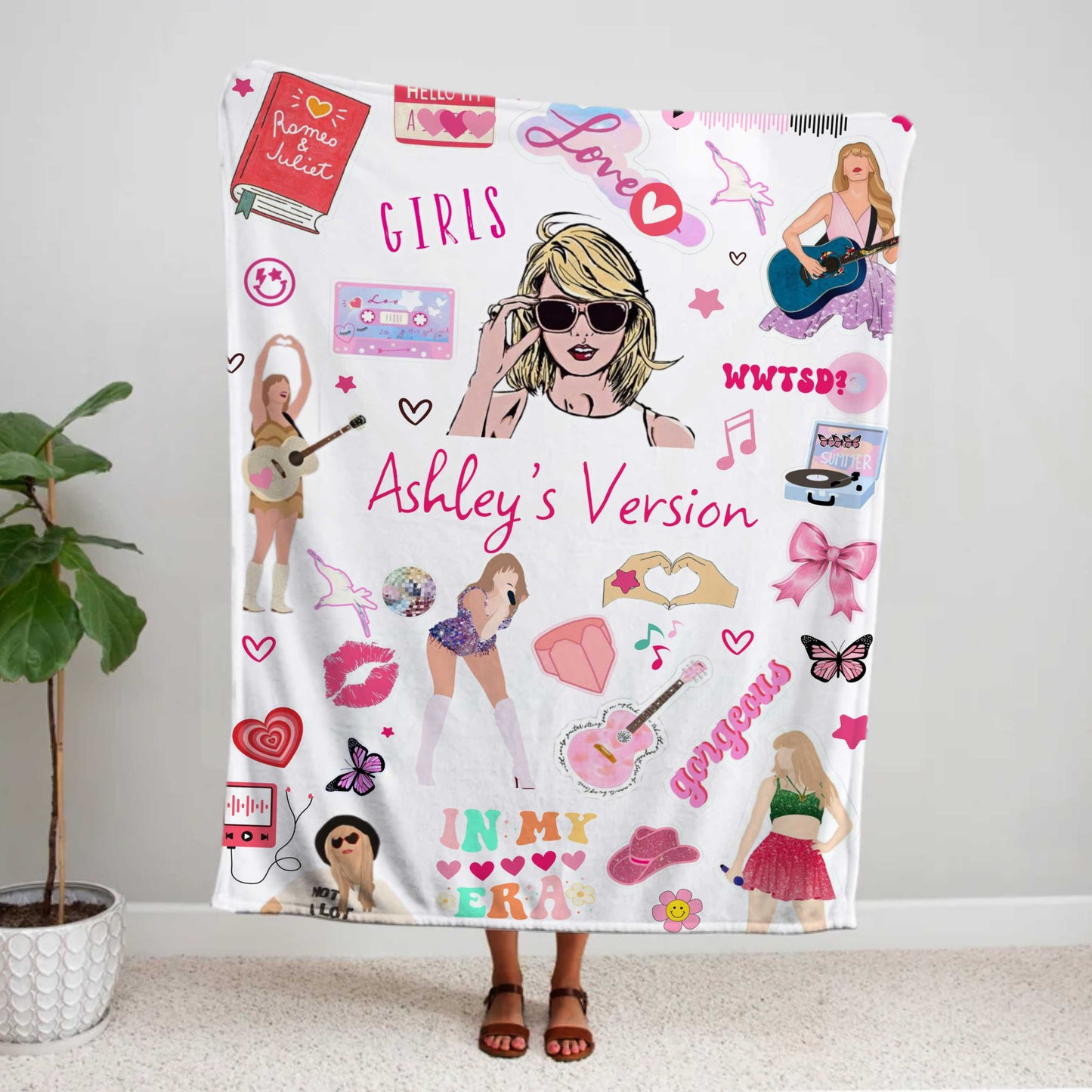 Personalized Girl Blanket, Custom Girl Name Blanket, Personalized Throw Blanket, Girls Gift Idea