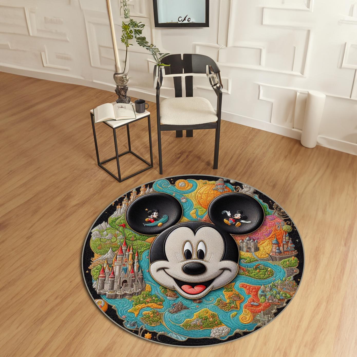 Disney Mickey Mouse Map Rug - Kids Room Decor - Nursery Rug - Disney Gift Rug - Mickey Mouse Design Rug - Disney Fans Rug