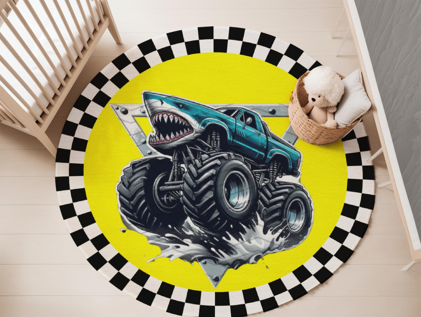 Monster Truck Rug for Kids, Custom Truck Rug, Personalized Tractor Kids Room Rug,Toddler Playroom Rug,Tractor Lover Nursery Rug,Fun Area Rug