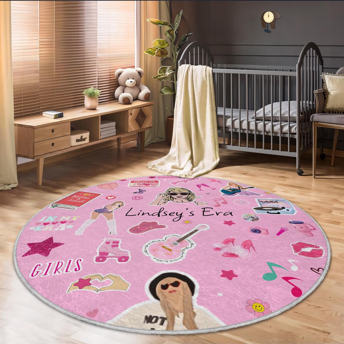 Personalized Era Rug, Pink Version Rug, Girls Room Decor, Music Concert Rug, Girls Room Rug, Gift For Her, Birthday Gift, Swifty TS gift,