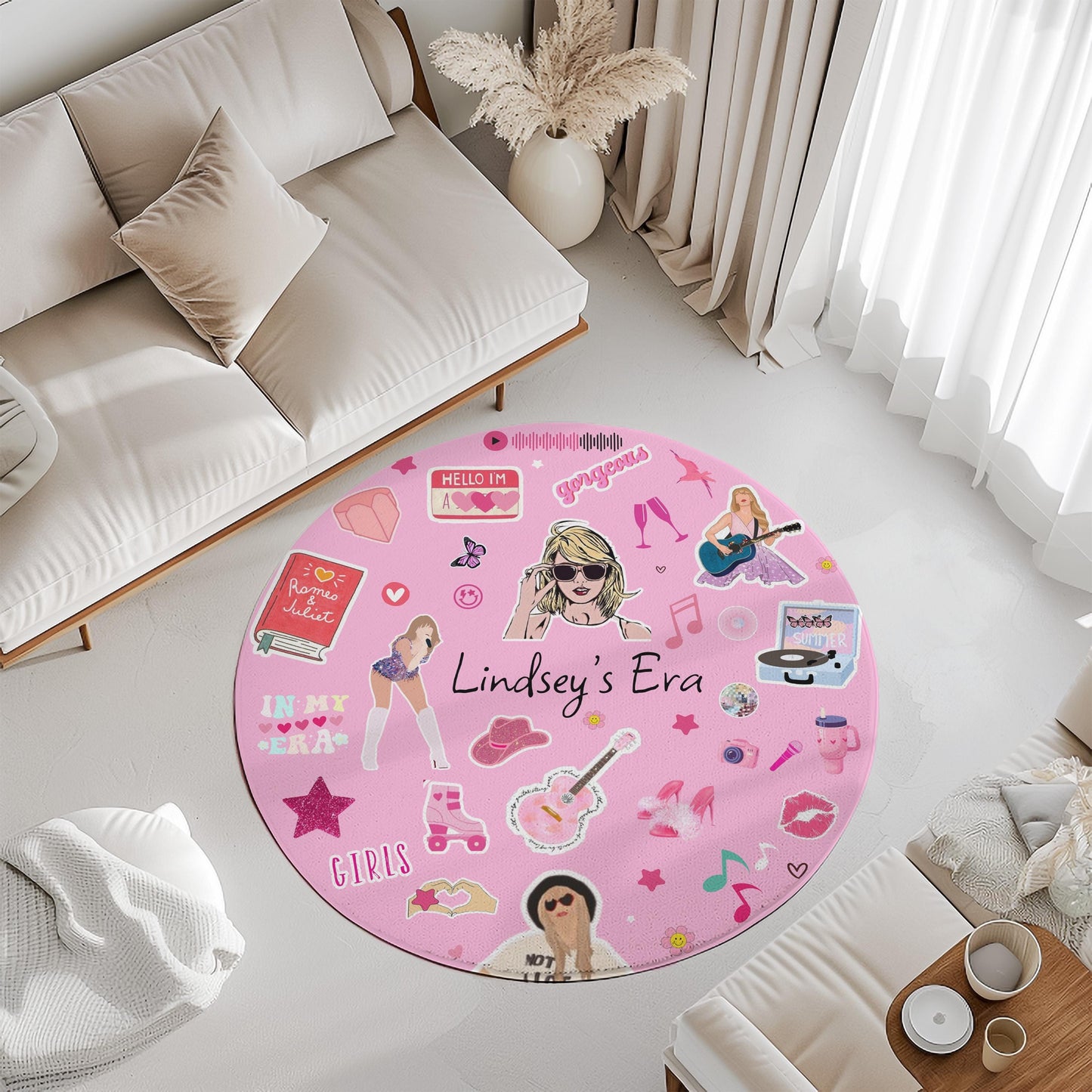 Personalized Era Rug, Pink Version Rug, Girls Room Decor, Music Concert Rug, Girls Room Rug, Gift For Her, Birthday Gift, Swifty TS gift,