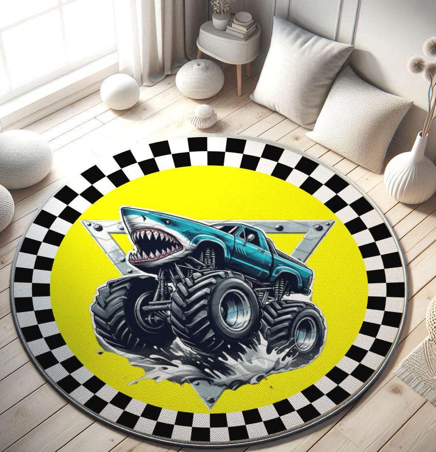 Monster Truck Rug for Kids, Custom Truck Rug, Personalized Tractor Kids Room Rug,Toddler Playroom Rug,Tractor Lover Nursery Rug,Fun Area Rug