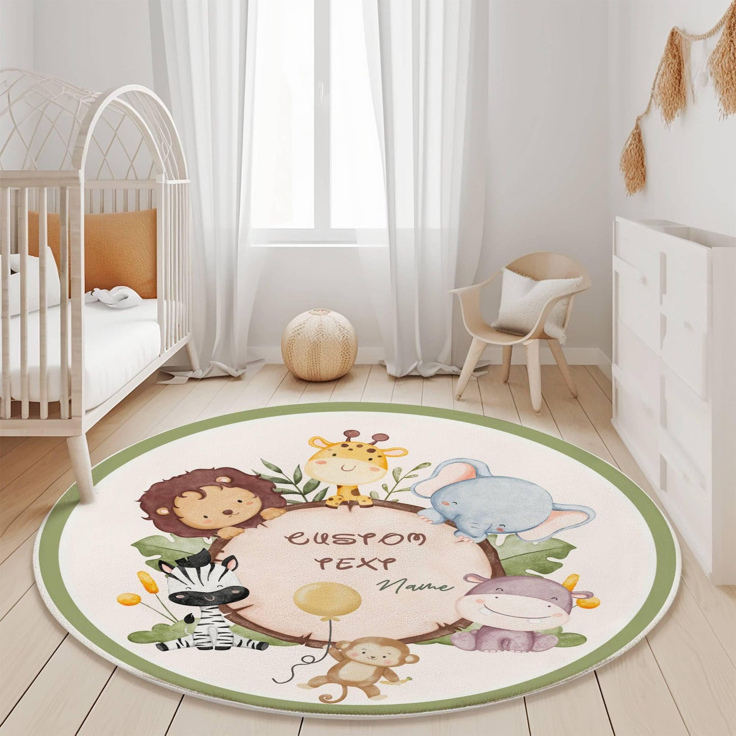 Personalized Safari Animals Rug, It's Me I'm the Baby Rug, Safari Animal Rug, Nursery Rug, Welcome to My Land Rug, Custom Name Kids Rug