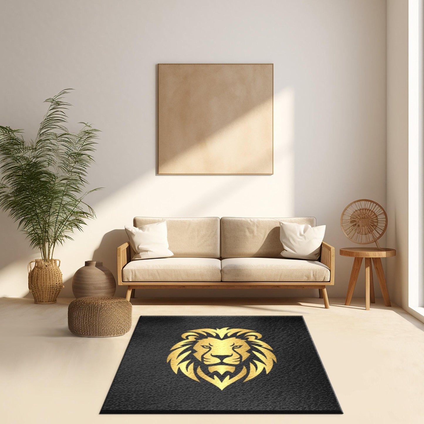 Lion Rug, Scary Lion Rug, Wild Lion Rug, Wild Animal Rug, Lion Carpet, Anti-Slip Rug, Home Decor Rug, Small Rug, Office Rug, Hallway Rug