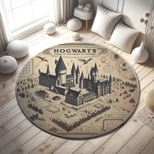 Wizard School Rug, Fly Away to Hogwarts, Magical Adventure Rug, Potter Fan Rug, Youth Room Rug, Teenager Room Rug, Wizarding School Carpet