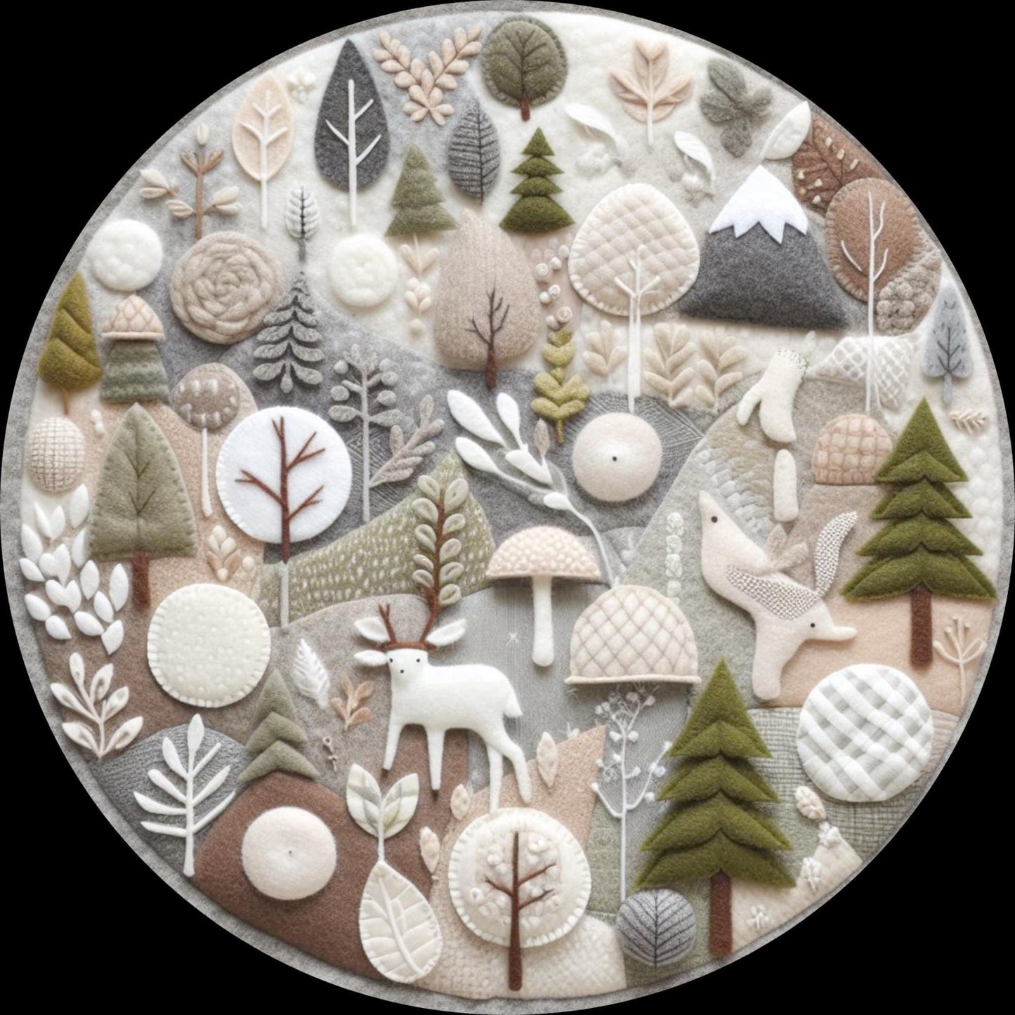 Forest Nursery Rug, Round Rug, Woodland Rug, Forest Animals & Trees Rug, Sensory Play Mat, Nursery Rug, Baby Rug, Fall Hosting Rug