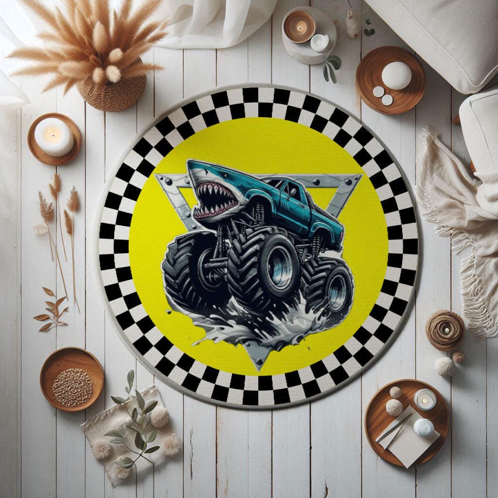 Monster Truck Rug for Kids, Custom Truck Rug, Personalized Tractor Kids Room Rug,Toddler Playroom Rug,Tractor Lover Nursery Rug,Fun Area Rug