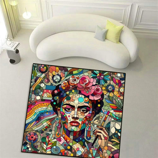 Frida Kahlo Rug, Colorful Frida Kahlo Rug, Mothers Days Gift Rug, For Frida Kahlo Lovers, Famous Frida Rug, Floor Rug, Indoor Rug,Saloon Rug