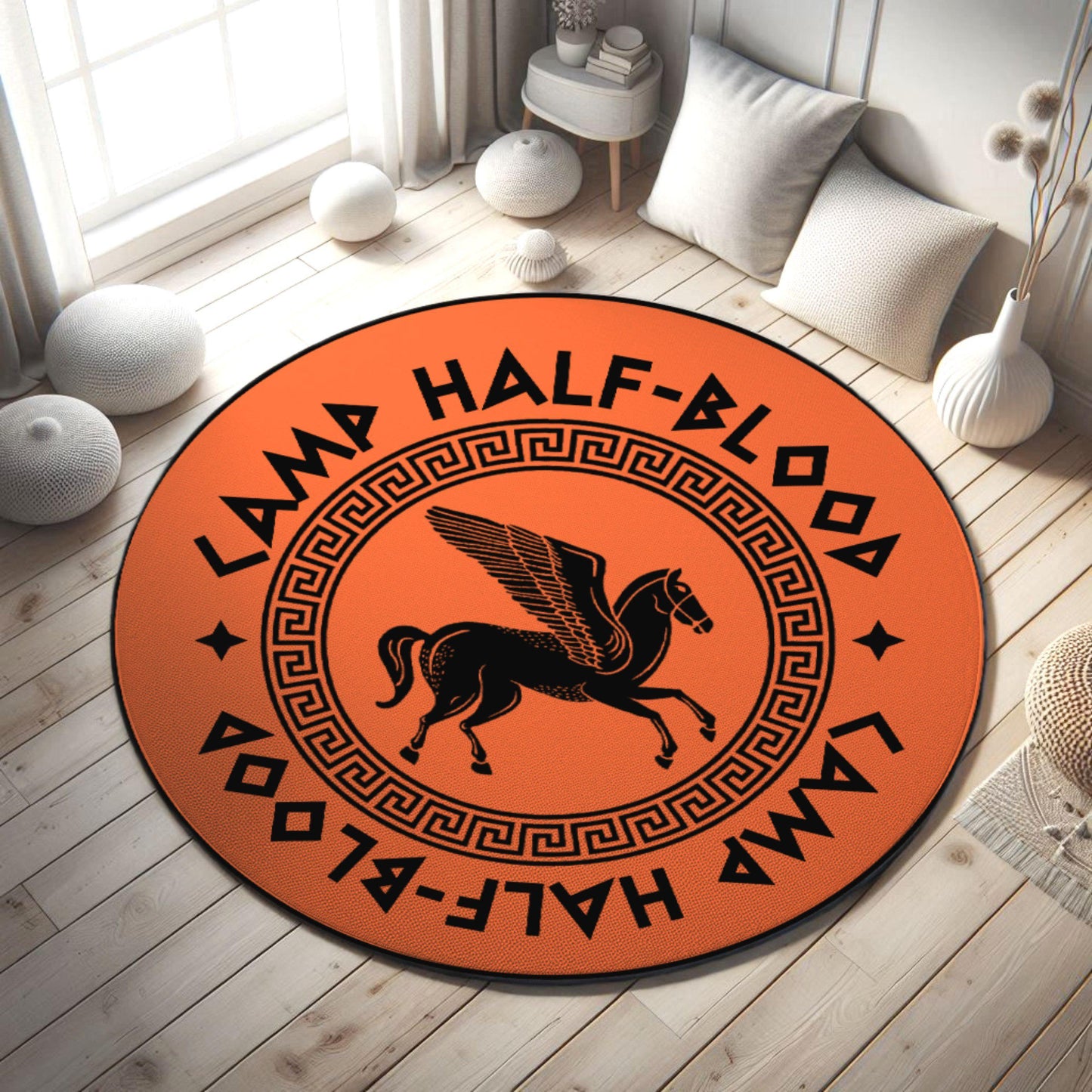 Camp Halfblood Rug, Bookish Girls Room Rug, Camp Halfblood Decor, Washable Area Rug for Youth Rooms, Perfect Percy Jackson Gift, Youth Rug