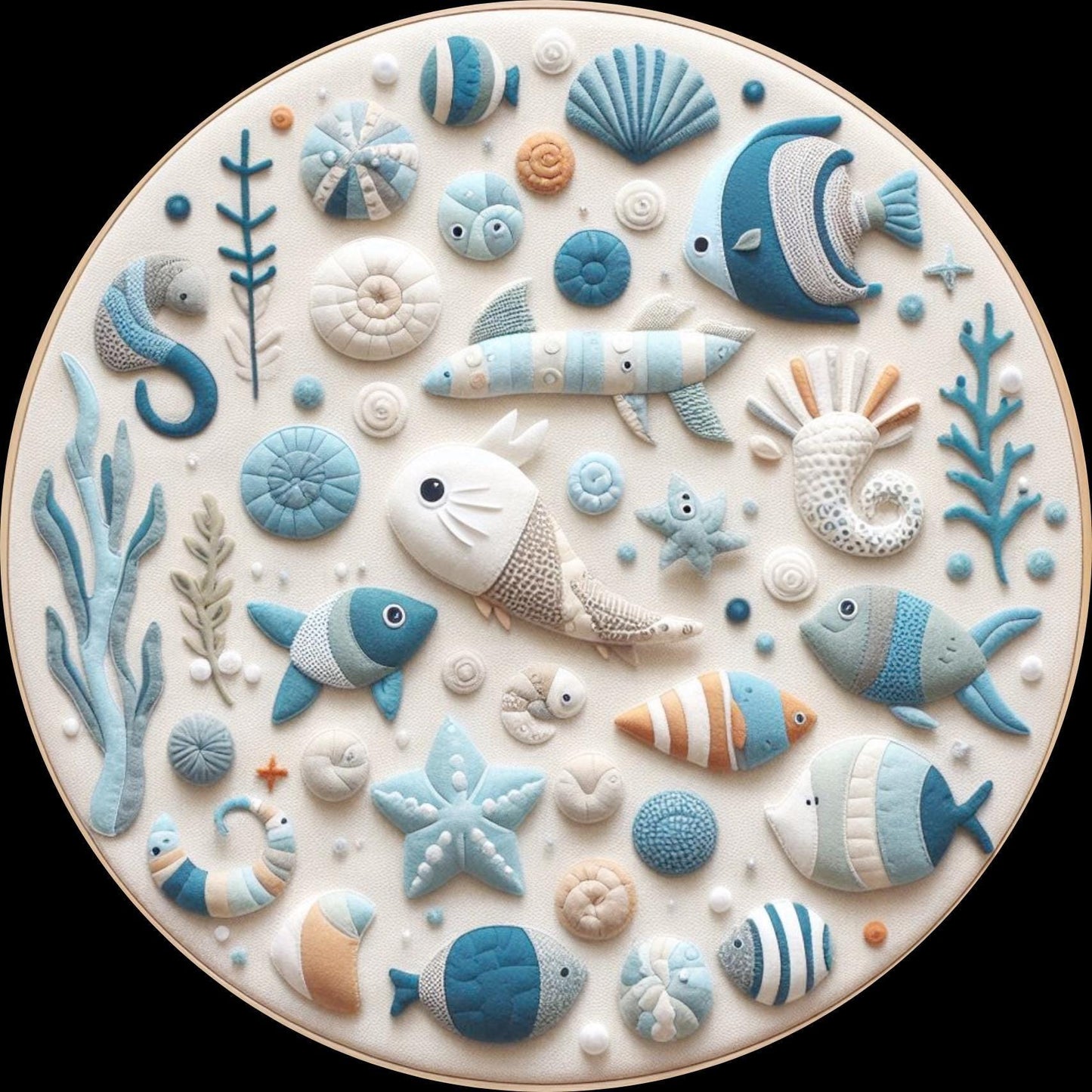 Nautical Rug for Kids Room, Sea Animals Nursery Rug, Ocean Play Rug, Marine Area Rug, Baby Room Decor, Underwater Blue Rug for Kids Playroom