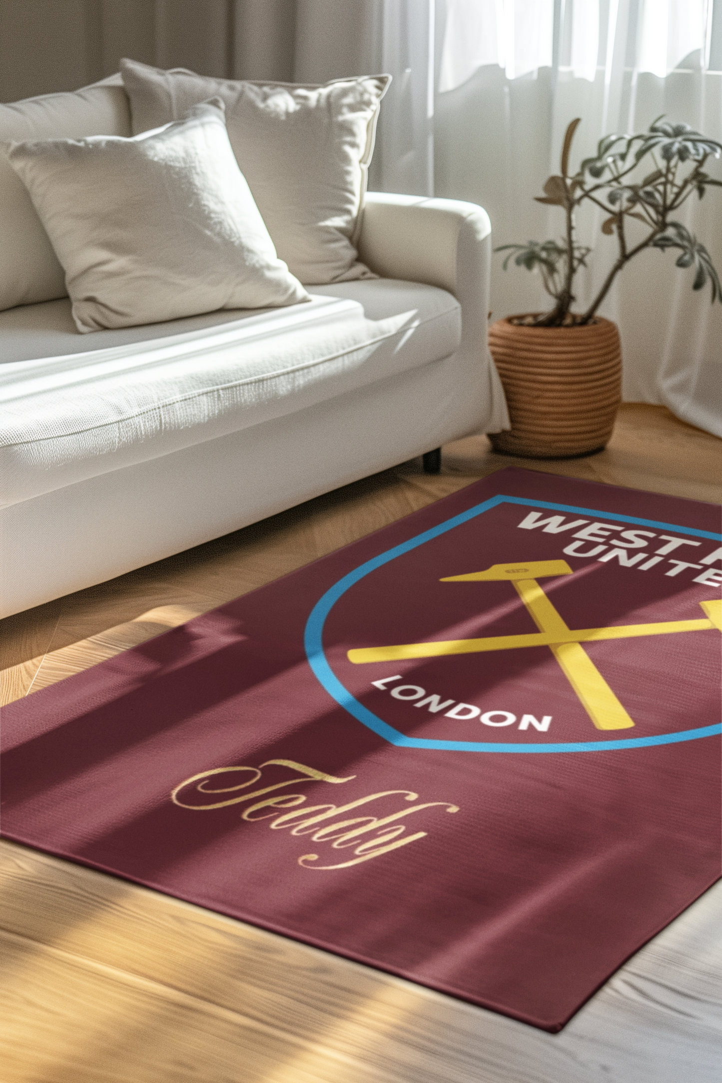 Personalized West Ham United Rug, Customized Rug for Funs, Unique Design