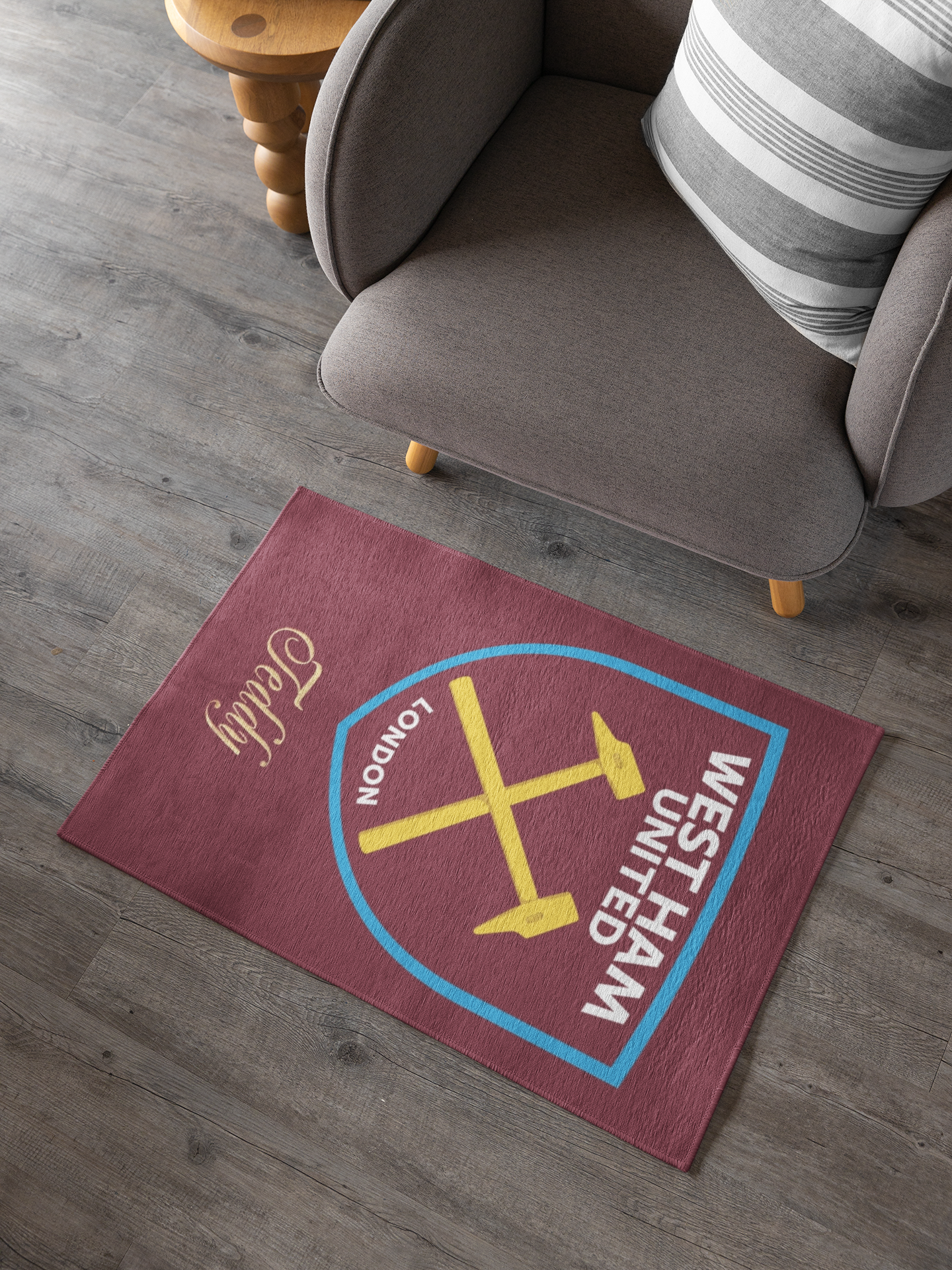 Personalized West Ham United Rug, Customized Rug for Funs, Unique Design